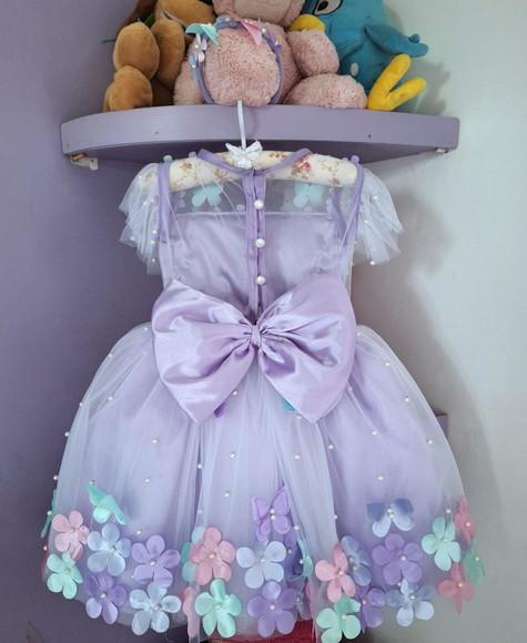 Vestido Jardim Encantado Lilas Luxo