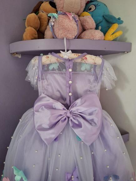 Vestido Jardim Encantado Lilas+ Asa+faixa