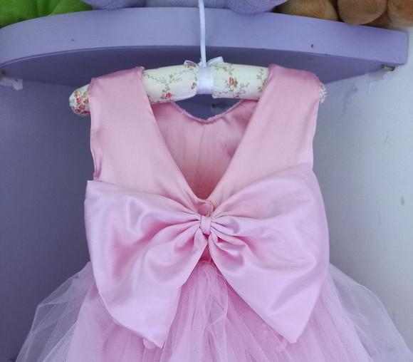 Vestido Jardim Encantado Rosa Bainha Enrolada