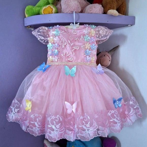 Vestido Jardim Encantado Rosa Luxo