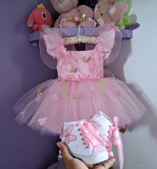 Vestido Jardim Encantado Super Luxo Rosa