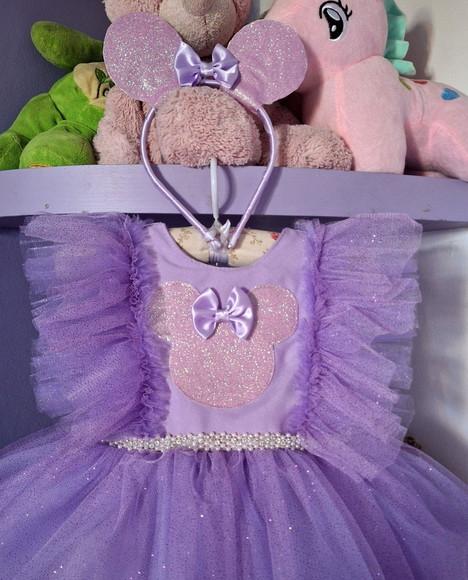 Vestido Minnie Lilas Luxo