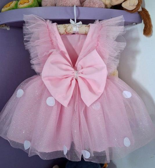 Vestido Minnie Rosa Luxo