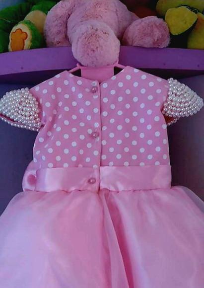 Vestido Minnie Rosa Luxo + Faixa