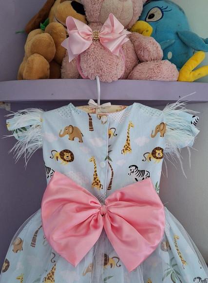 Vestido Safari Rosa Super Luxo + Faixa