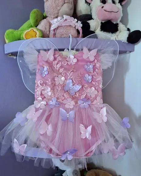 Kit Romper Jardim das Borboletas Rosa + Asa + Faixa