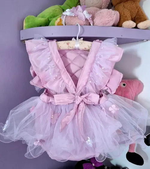 Kit Romper Jardim das Borboletas Lilas 3 Peças