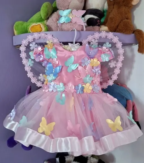 Kit Romper Jardim das Borboletas Rosa 3 Peças