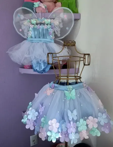 Kit Romper Jardim Encantado Azul 4 Peças