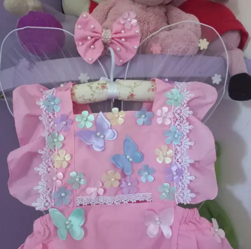 Kit Romper Jardim Encantado Rosa 3 Peças