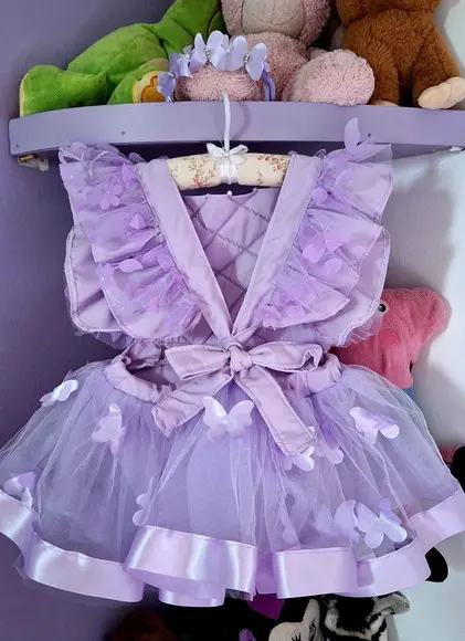 Kit Romper Lilas Jardim das Borboletas 3 Peças