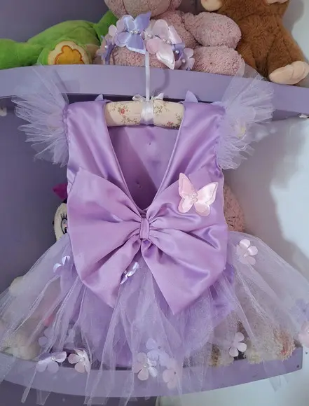 Kit Romper Lilas Jardim das Borboletas com Tênis