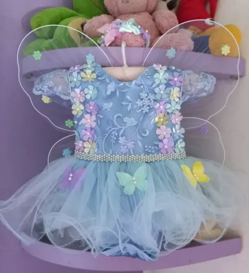 Romper Infantil Jardim Encantado Azul 3 Peças