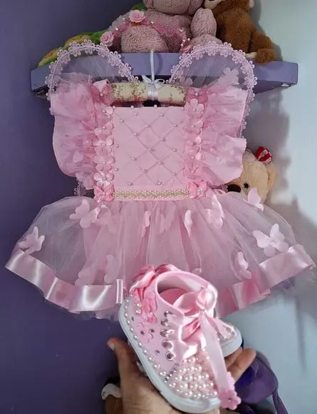 Romper Infantil Jardim Encantado Luxo + Tênis