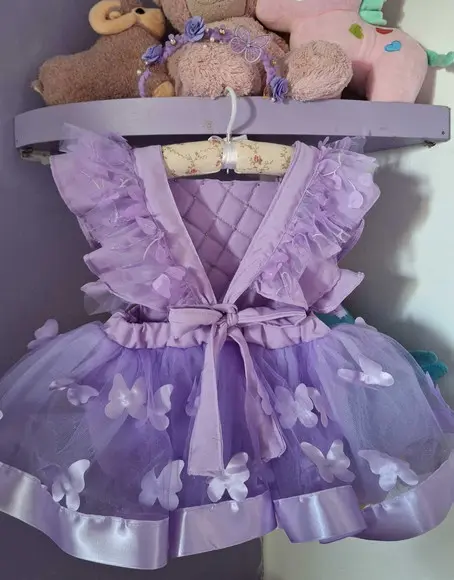 Romper Infantil Jardim Encantado Lilas Luxo + Tênis