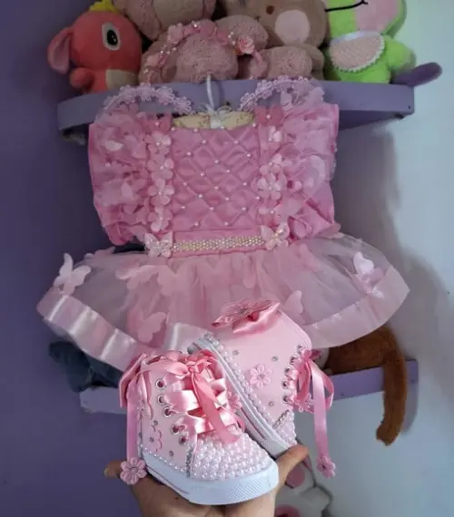 Romper Infantil Jardim Encantado Luxo + Tênis