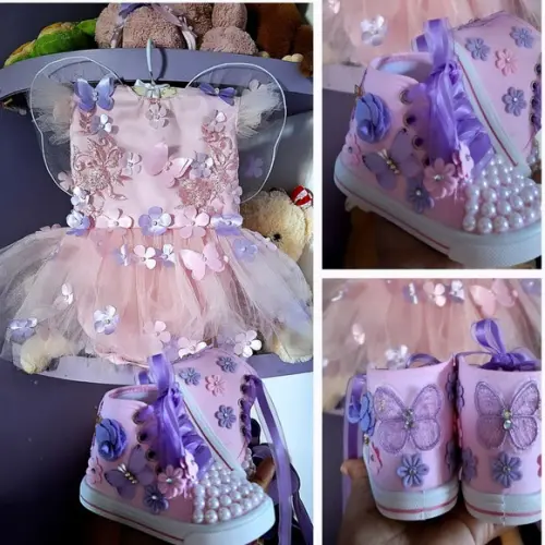 Romper Infantil Jardim Encantado Luxo + Tênis