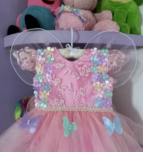 Romper Infantil Jardim Encantado Rosa 3 Peças Luxo