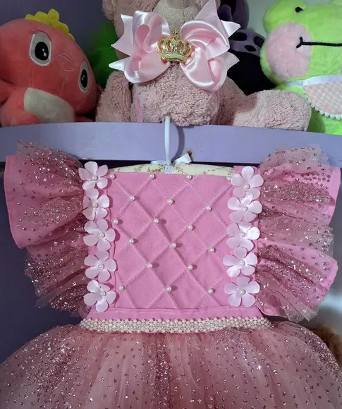 Romper Infantil Princesa Realeza Luxo + Faixa