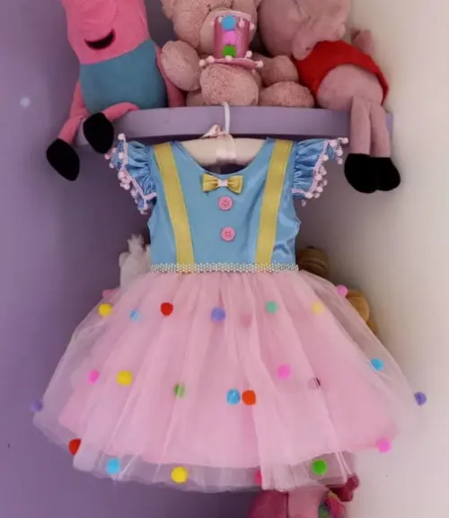 Vestido de Festa Infantil Circo Rosa
