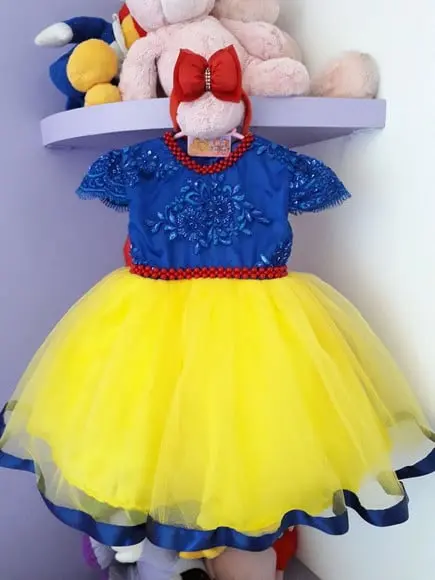 Vestido Infantil Branca de Neve de Luxo