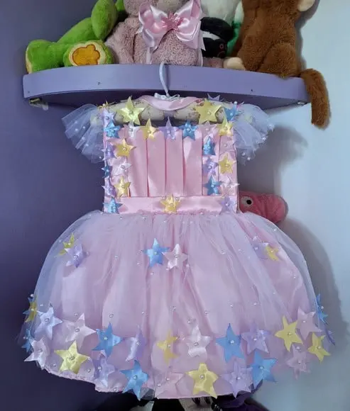 Vestido Infantil Brilha Estrelinha
