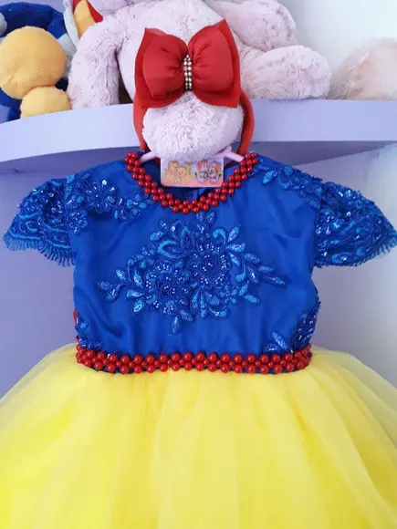 Vestido Infantil Branca de Neve de Luxo