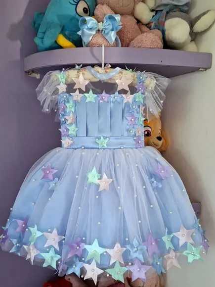 Vestido Infantil Brilha Estrelinha