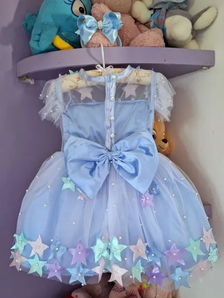 Vestido Infantil Brilha Estrelinha