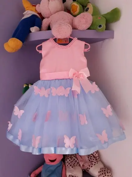 Vestido Infantil Jardim das Borboletas