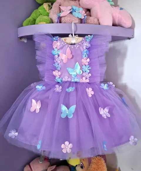 Vestido Infantil Jardim Encantado Lilas