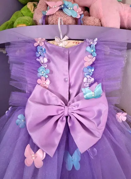Vestido Infantil Jardim Encantado Lilas