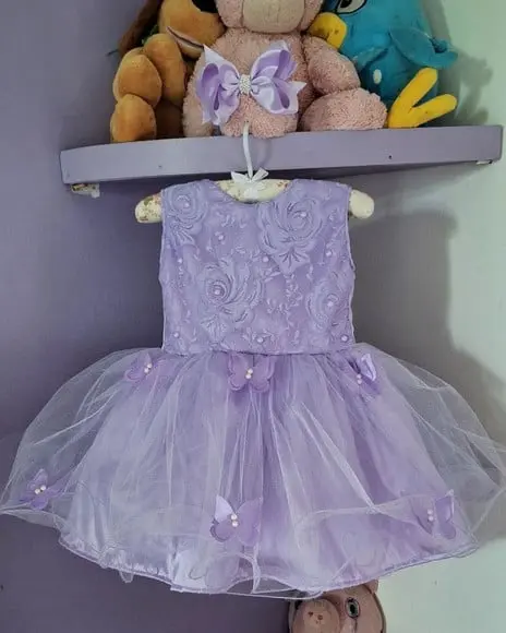 Vestido Infantil Jardim Encantado Lilas