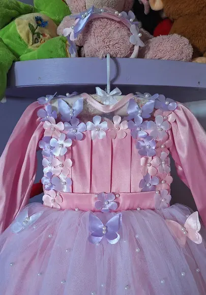 Vestido Infantil Jardim Encantado Manga Longa