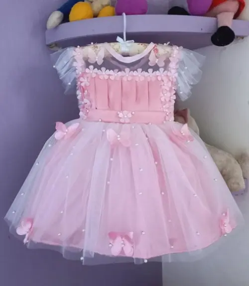 Vestido Infantil Jardim Encantado Rosa