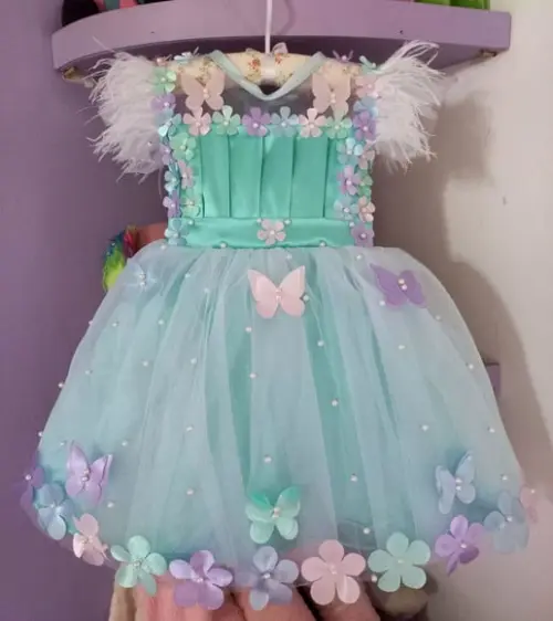 Vestido Infantil Jardim Encantado Verde