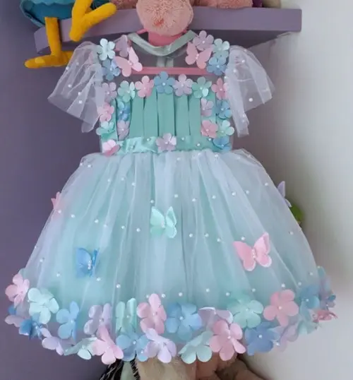 Vestido Infantil Jardim Encantado Verde