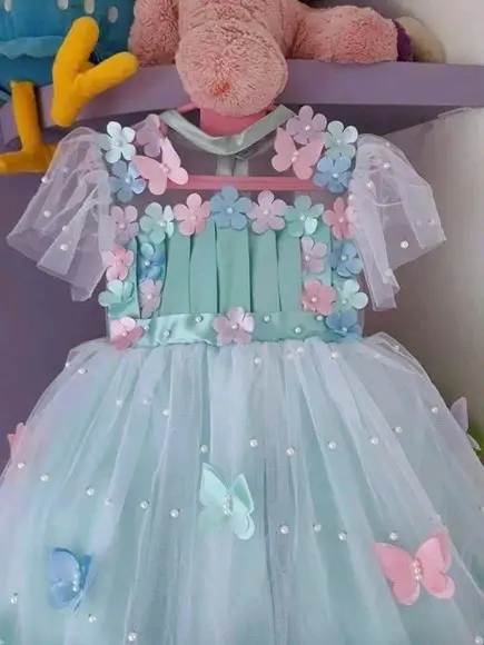 Vestido Infantil Jardim Encantado Verde