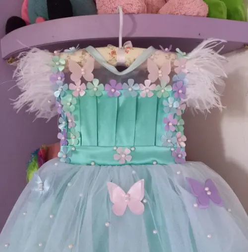 Vestido Infantil Jardim Encantado Verde