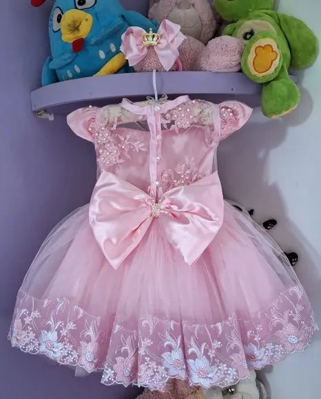 Vestido Infantil Princesa Realeza Rosa