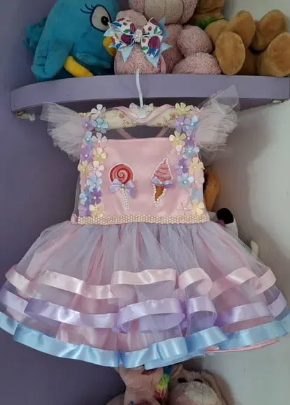 Vestido Infantil Tema Confeitaria