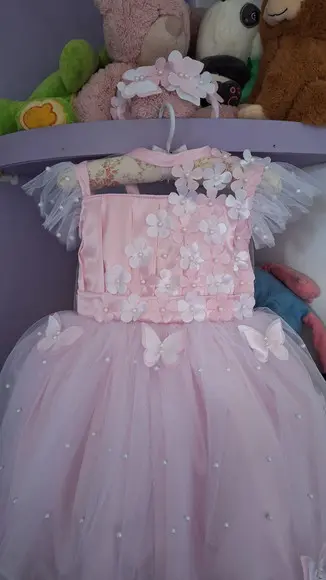 Vestido Jardim das Borboletas Rosa