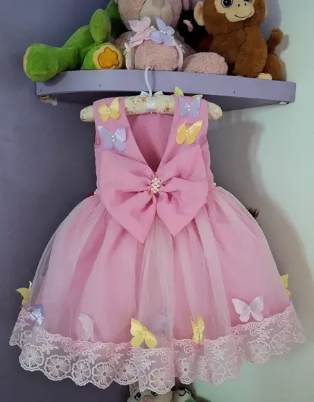 Vestido Jardim Encantado de Luxo Rosa