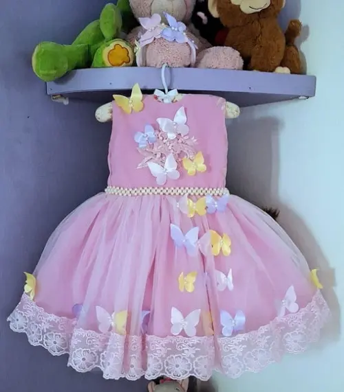 Vestido Jardim Encantado de Luxo Rosa