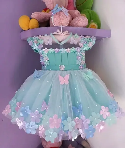 Vestido Jardim Encantado de Luxo Verde Tify