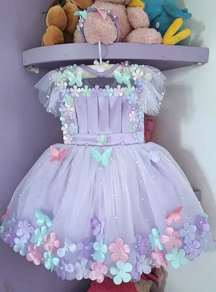 Vestido Jardim Encantado Lilas Luxo