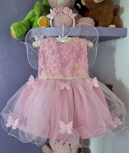 Vestido Jardim Encantado Luxo + Faixa + Asa