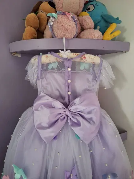 Vestido Jardim Encantado Lilas+ Asa+faixa
