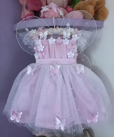 Vestido Jardim Encantado Lilas+ Asa+faixa