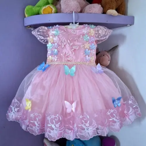 Vestido Jardim Encantado Rosa Luxo